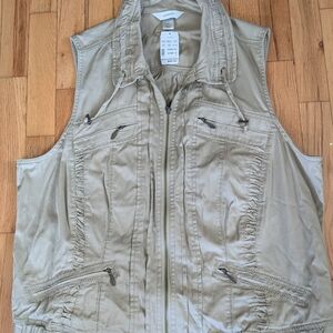 CJ Banks Khaki Utility Vest